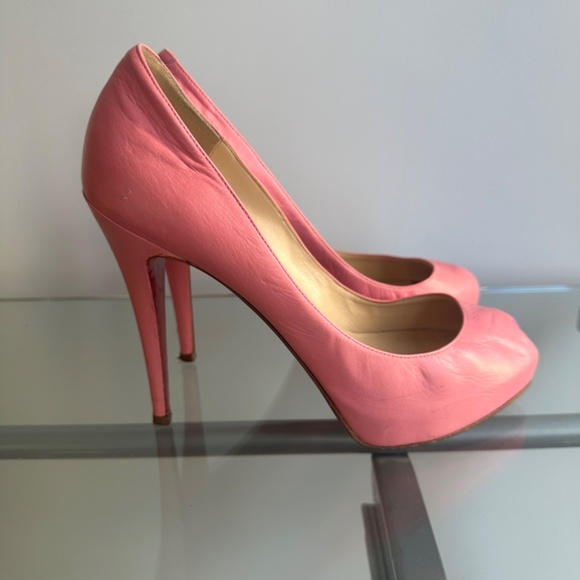 Louboutin pink peep-toe covered pumps, size 38 with box - Picture 5 of 12